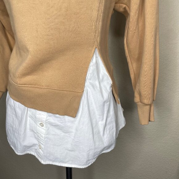 Zara Girl's Combination Sweatshirt Faux Button Up Preppy WInter Size 10 School - Picture 4 of 10